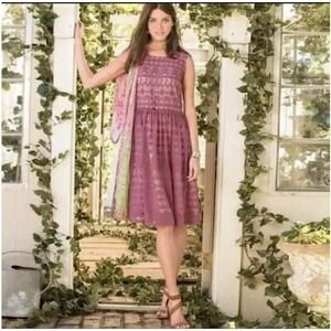 Sundance In A Heartbeat Women’s Embroidered Lace Lined Dress Mauve size 10